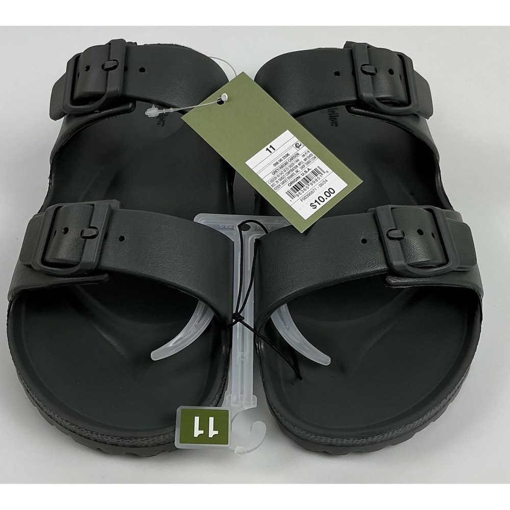 Goodfellow & Co.‎ Men's Two Band Buckle Slide Sandals - Dark Gray, Size 11